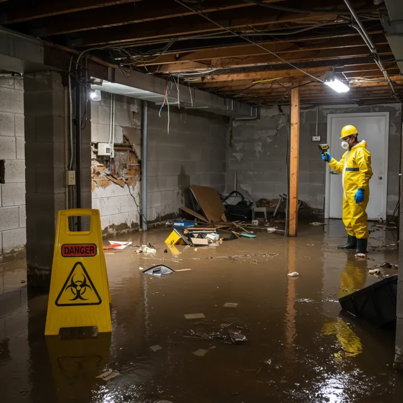 Flooded Basement Electrical Hazard in Speedway, IN Property